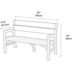 Banc De Jardin à 3 Places Montero 233308 Keter - Gris -Keter Soldes Boutique 10555828 3