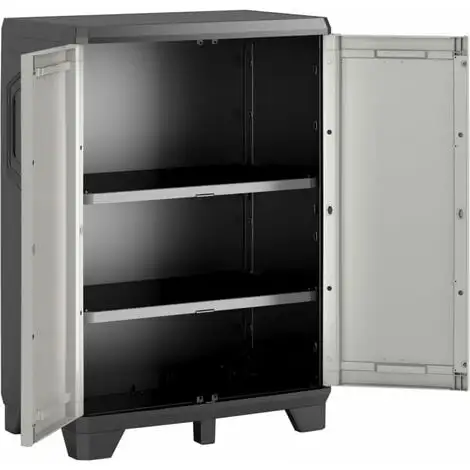 Armoire De Rangement Basse Gear Noir Et Gris 97 Cm Keter 2 Armoire De Rangement Basse Gear Noir Et Gris 97 Cm Keter – Image 2