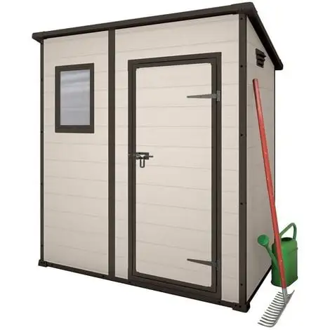 Abri De Jardin Keter MANOR Pent 6x4 En Résine Beige 1 Abri De Jardin Keter MANOR Pent 6x4 En Résine Beige