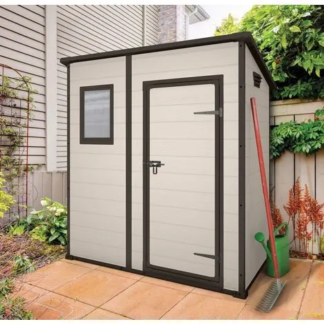 Abri De Jardin Keter MANOR Pent 6x4 En Résine Beige 2 Abri De Jardin Keter MANOR Pent 6x4 En Résine Beige – Image 2