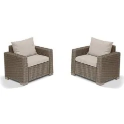 Keter 2 Fauteuils Avec Accoudoirs CALIFORNIA Cappuccino