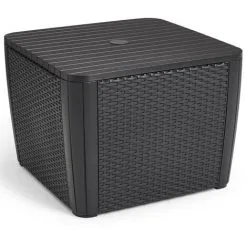 Table D'appoint Jardin Luzon Plus Avec Trou De Parasol Graphite Keter - Gris