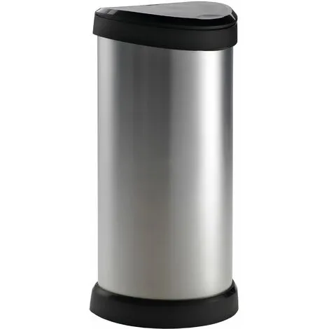 KETER CURVER | Poubelle PUSH 40L , Argent 3 KETER CURVER | Poubelle PUSH 40L , Argent – Image 3