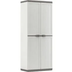 KETER | Armoire Haute JOLLY , Blanc-Gris