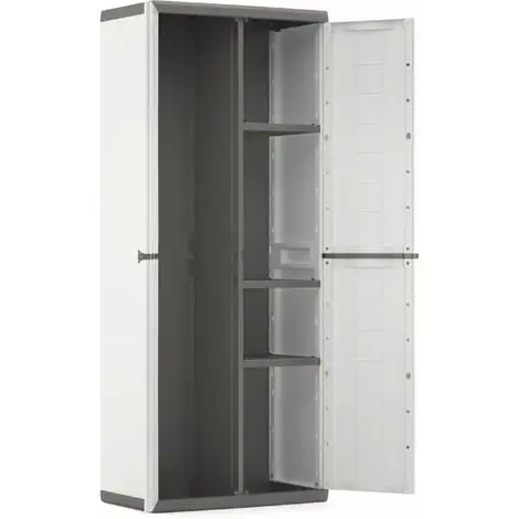 KETER | Armoire Utilitaire JOLLY , Blanc-Gris 2 KETER | Armoire Utilitaire JOLLY , Blanc-Gris – Image 2