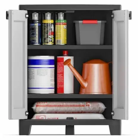 KETER | Armoire Basse TITAN , Noir/Gris 3 KETER | Armoire Basse TITAN , Noir/Gris – Image 3