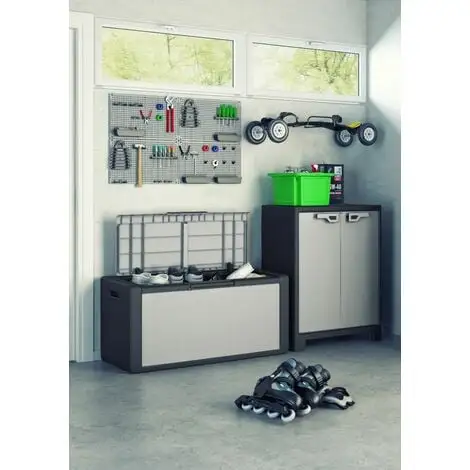 KETER | Armoire Basse TITAN , Noir/Gris 4 KETER | Armoire Basse TITAN , Noir/Gris – Image 4