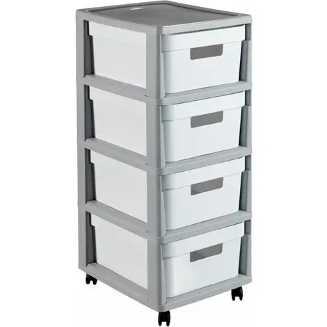 KETER CURVER | Tour De Rangement Infinity, 4 Tiroirs, Structure Gris / Tiroirs Gris 1 KETER CURVER | Tour De Rangement Infinity, 4 Tiroirs, Structure Gris / Tiroirs Gris