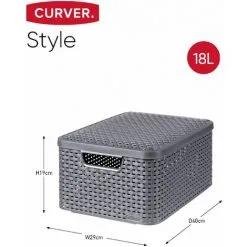 KETER CURVER | Style Boîtes De Rangement Lot L + M + S Avec Couvercles, ANTHRACITE 7 KETER CURVER | Style Boîtes De Rangement Lot L + M + S Avec Couvercles, ANTHRACITE -Keter Soldes Boutique 19353738 3