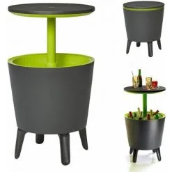 KETER Table De Jardin "Cool Bar" 30L Bac Glaçons Boissons Fraîches Table D'appoint