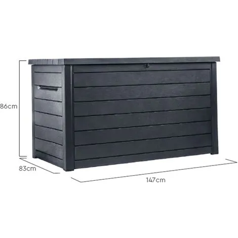 Boîte De Rangement De Jardin Ontario 870 L Anthracite Ecom Keter - Anthracite 3 Boîte De Rangement De Jardin Ontario 870 L Anthracite Ecom Keter - Anthracite – Image 3