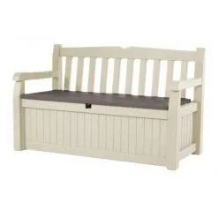 KETER Banc Coffre En Résine BOGOTA - 265L - Beige Et Marron