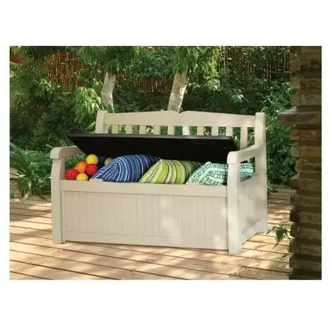 KETER Banc Coffre En Résine BOGOTA - 265L - Beige Et Marron 2 KETER Banc Coffre En Résine BOGOTA - 265L - Beige Et Marron – Image 2