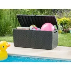 KETER Coffre De Jardin En Résine CAPRI TROPIC - 305L - Anthracite