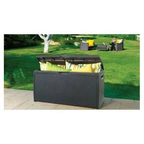 KETER Coffre De Jardin En Résine CAPRI TROPIC - 305L - Anthracite 2 KETER Coffre De Jardin En Résine CAPRI TROPIC - 305L - Anthracite – Image 2