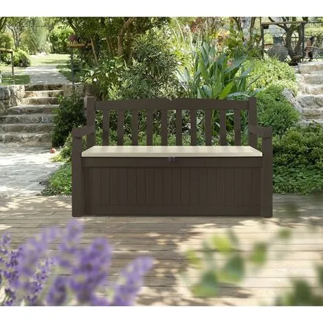 Coffre De Jardin / Banc 265L Keter Eden Effet Bois L140xP60xH84 Cm Résiste Au Gel, Intempéries Et UV. 4 Coffre De Jardin / Banc 265L Keter Eden Effet Bois L140xP60xH84 Cm Résiste Au Gel, Intempéries Et UV. – Image 4