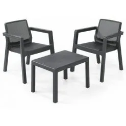 Ensemble De Meubles De Balcon Emily Graphite Keter - Gris