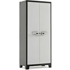 Armoire De Rangement Avec étagères Titan Noir Et Gris 182 Cm Keter - Noir