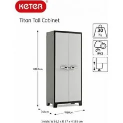 Armoire De Rangement Avec étagères Titan Noir Et Gris 182 Cm Keter - Noir 7 Armoire De Rangement Avec étagères Titan Noir Et Gris 182 Cm Keter - Noir -Keter Soldes Boutique 31569508 3