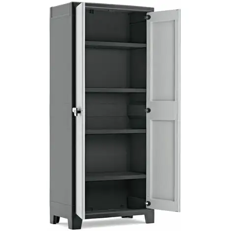 Armoire De Rangement Avec étagères Titan Noir Et Gris 182 Cm Keter - Noir 4 Armoire De Rangement Avec étagères Titan Noir Et Gris 182 Cm Keter - Noir – Image 4