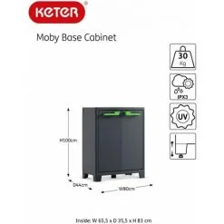 Armoire De Rangement Basse Moby Gris Graphite 100 Cm Keter - Gris 7 Armoire De Rangement Basse Moby Gris Graphite 100 Cm Keter - Gris -Keter Soldes Boutique 31569535 3