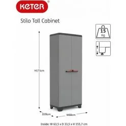 Armoire De Rangement Avec étagères Stilo Gris Et Noir 173 Cm Keter - Noir 7 Armoire De Rangement Avec étagères Stilo Gris Et Noir 173 Cm Keter - Noir -Keter Soldes Boutique 31569539 3