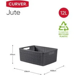 KETER Corbeille Curver M Jute Donkergris 12L - Gris Foncé -Keter Soldes Boutique 31774980 3