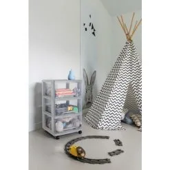 KETER Système À Tiroirs Avec Roulettes Curver Essentials Gris Clair 3x20L -Keter Soldes Boutique 31774990 3