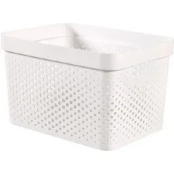KETER Boîte De Rangement Curver Infinity Dots Blanc 17L - 100% Recycled - Blanc