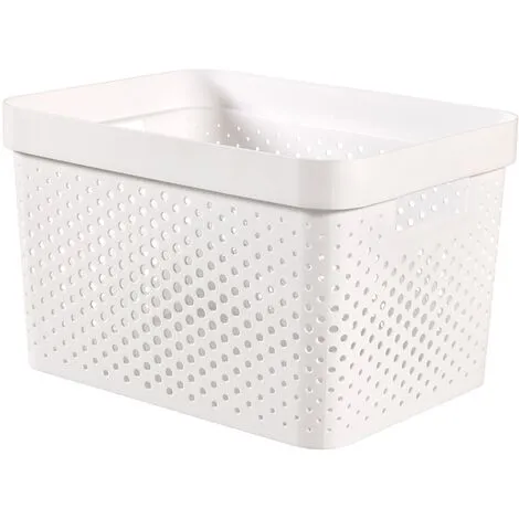KETER Boîte De Rangement Curver Infinity Dots Blanc 17L - 100% Recycled - Blanc 1 KETER Boîte De Rangement Curver Infinity Dots Blanc 17L - 100% Recycled - Blanc