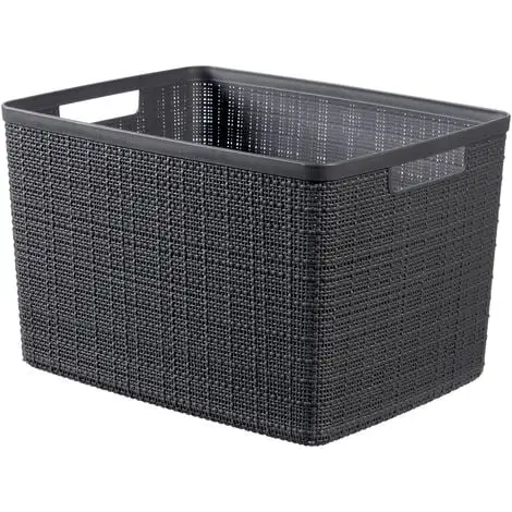 KETER Corbeille Curver L Jute Donkergris 20L - Gris Foncé 1 KETER Corbeille Curver L Jute Donkergris 20L - Gris Foncé