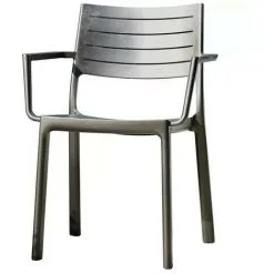 Keter METALINE Chaise Effet Métal Foncé