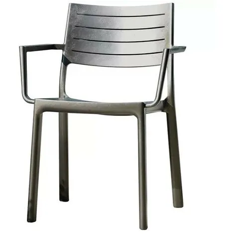 Keter METALINE Chaise Effet Métal Foncé 1 Keter METALINE Chaise Effet Métal Foncé