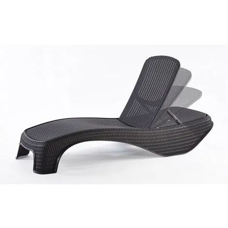 Bain De Soleil Atlantic KETER Résine Effet Rotin Gris Anthracite Chaise Longue Dossier 5 Positions 1 Bain De Soleil Atlantic KETER Résine Effet Rotin Gris Anthracite Chaise Longue Dossier 5 Positions