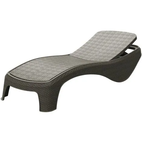 Bain De Soleil Atlantic KETER Résine Effet Rotin Gris Anthracite Chaise Longue Dossier 5 Positions 2 Bain De Soleil Atlantic KETER Résine Effet Rotin Gris Anthracite Chaise Longue Dossier 5 Positions – Image 2