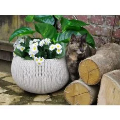 KETER Pot + Cache Pot CURVER Aspect Tricoté - Taille S - Marron - Marron 9 KETER Pot + Cache Pot CURVER Aspect Tricoté - Taille S - Marron - Marron -Keter Soldes Boutique 37570812 5