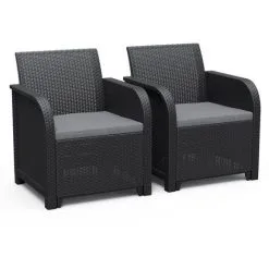 Chaises De Jardin Rosalie 2 Pcs Graphite Keter - Anthracite