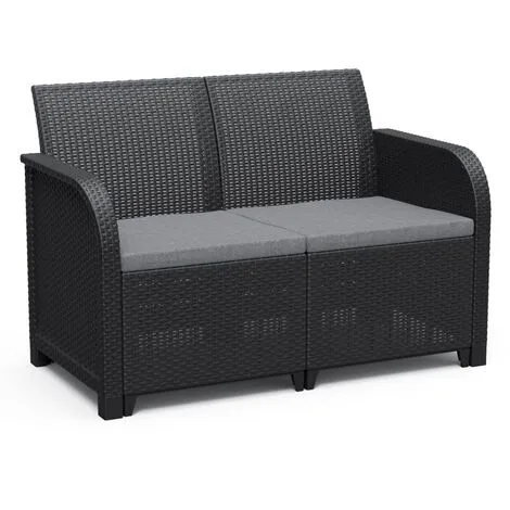 Canapé 2 Places De Jardin Rosalie Graphite Keter - Anthracite 1 Canapé 2 Places De Jardin Rosalie Graphite Keter - Anthracite