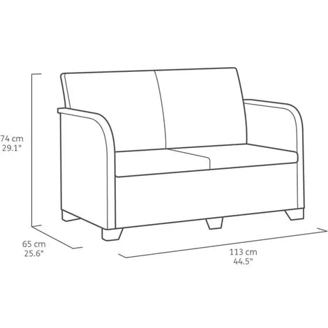 Canapé 2 Places De Jardin Rosalie Graphite Keter - Anthracite 3 Canapé 2 Places De Jardin Rosalie Graphite Keter - Anthracite – Image 3