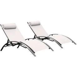 Bains De Soleil Monaco Blanc (lot De 2) - 35-700960 - Keter - Blanc