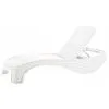 Bain De Soleil Atlantic Chaise Longue De Jardin Inclinable En Résine KETER Effet Rotin Blanc 197x74xH36 Cm
