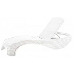 Bain De Soleil Atlantic Chaise Longue De Jardin Inclinable En Résine KETER Effet Rotin Blanc 197x74xH36 Cm