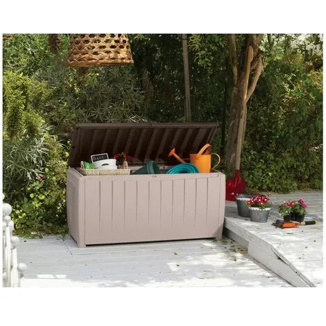 KETER Coffre Jardin Résine Novel - 340L ? Beige 2 KETER Coffre Jardin Résine Novel - 340L ? Beige – Image 2