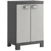 KETER | ARMOIRE BASSE LOGICO, Noir / Gris, 65 X 45 X 97 Cm