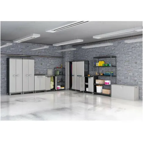 KETER | ARMOIRE BASSE LOGICO, Noir / Gris, 65 X 45 X 97 Cm 2 KETER | ARMOIRE BASSE LOGICO, Noir / Gris, 65 X 45 X 97 Cm – Image 2