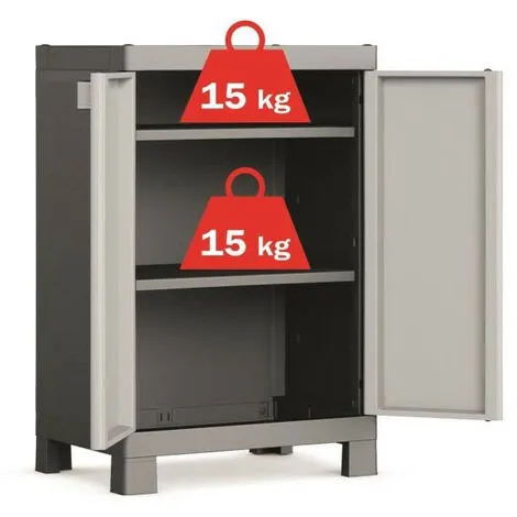 KETER | ARMOIRE BASSE LOGICO, Noir / Gris, 65 X 45 X 97 Cm 3 KETER | ARMOIRE BASSE LOGICO, Noir / Gris, 65 X 45 X 97 Cm – Image 3