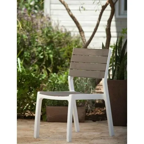 Keter Chaise Empilable HARMONY Graphite / Blanc 2 Keter Chaise Empilable HARMONY Graphite / Blanc – Image 2