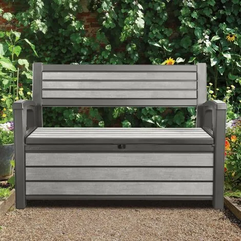 Banc De Jardin 2 Places Avec Boîte De Rangement 227 L Gris Keter - Gris 2 Banc De Jardin 2 Places Avec Boîte De Rangement 227 L Gris Keter - Gris – Image 2