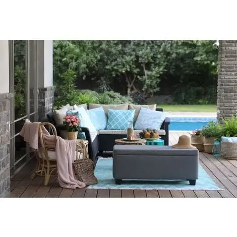 Coffre De Jardin Keter Milan 44x105cm - Noir/Gris 2 Coffre De Jardin Keter Milan 44x105cm - Noir/Gris – Image 2