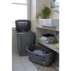 KETER Panier À Linge Curver Victor Argent Anthracite 60L - Argent / Anthracite -Keter Soldes Boutique 61225521 4